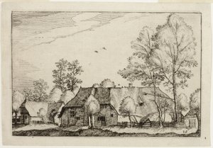 農場、カントリーハウス、素朴な村の写真（Praediorum villarum et rusticarum casularum icones）の後、大農場、プレート10。 作： Claes Jansz. Visscher II