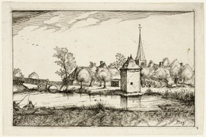 池と村、農場、カントリーハウス、素朴な村の写真（Praediorum villarum et rusticarum casularum icones）より15枚目 作： Claes Jansz. Visscher II