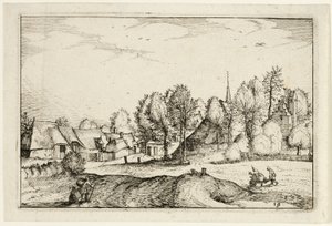 村への道、農場、カントリーハウス、素朴な村の写真から19枚目 (Praediorum villarum et rusticarum casularum icones) 作： Claes Jansz. Visscher II