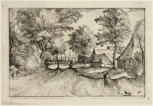 村の道、農場、田舎の家、素朴な村の写真（Praediorum villarum et rusticarum casularum icones）より第4版 作： Claes Jansz. Visscher II