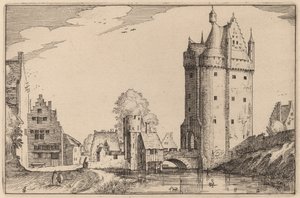 町の門 作： Claes Jansz Visscher after Johannes van Doetechum, the Elder after Lucas