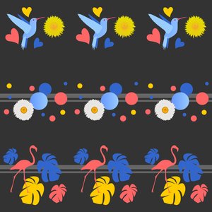 鳥、花、スポット、ストライプ