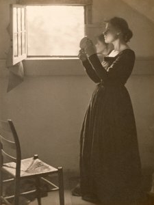 鏡を持つ少女、1898年（プラチナプリント） 作： Clarence Henry White