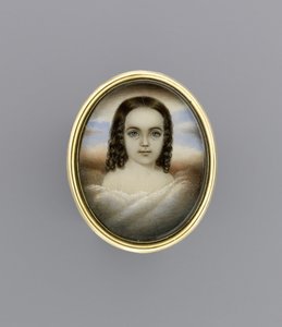 少女の肖像、1852年頃（象牙の水彩画） 作： Clarissa Peters