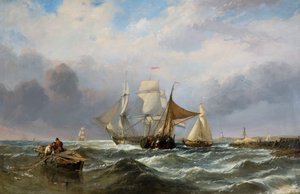 オランダ沿岸沖の船、1829～1860年。 作： Clarkson Stanfield