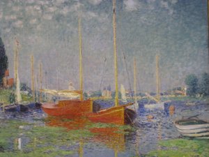 アルジャントゥイユの赤いボート 作： Claude Monet