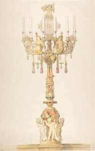 燭台のデザイン、1810-38。 作： Claude Aimé Chenavard
