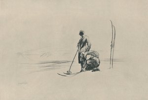 スキーランナー、1919年 作： Claude Allin Shepperson