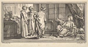 カディの公聴会、1746-47。 作： Claude Augustin Duflos
