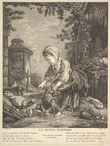 リトル・ファーム・ガール、カリフォルニア州。 1753年。 作： Claude Augustin Duflos