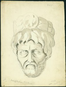 男の頭、1874年（紙と鉛筆）