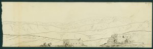 1871年B&39;kamdunからのJebel SunninとKefr Silwanの眺め