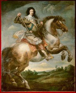 ルイ13世の騎馬像（1601～1643年） クロード・デルエ（1588～1662年）の絵画 17世紀 日3,13 x 2,40 m