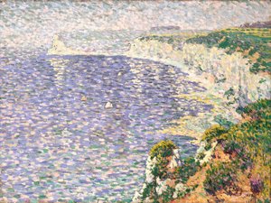 エトルタの断崖の眺め (キャンバスに油彩) 作： Claude Emile Schuffenecker