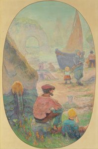 エトルタの漁師;エトルタのペシュール 作： Claude Emile Schuffenecker