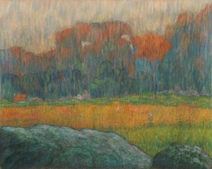 人影と家のある風景 作： Claude Emile Schuffenecker