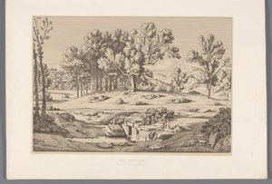 Landschap met gezicht op de berg Pentelikon ペンテリック山 (オブジェクトのタイトル) 古代ギリシャの最も有名なサイトのビュー (...) (シリーズ タイトル) 作： Claude Félix Théodore Caruelle d