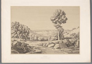 Landschap met weg Attica (オブジェクトのタイトル) 古代ギリシャの最も有名なサイトのビュー (...) (シリーズ タイトル) 作： Claude Félix Théodore Caruelle d