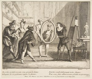 ハーレクインの肖像画を見せるピエロとスカラムーシュ クリエイター：クロード・ジロ、ジャック・ガブリエル・ユキエ。 作： Claude Gillot, Jacques Gabriel Huquier