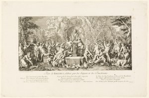 サテュロスとバッカンテスによって祝われるバッカスの祭り 作： Claude Gillot