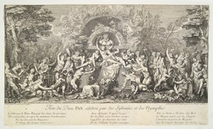 シルヴァンとニンフによって祝われる神パンの饗宴 作： Claude Gillot