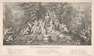 サテュロスによって中断されたダイアナの祭典 Feste de Diana, perturbée par des Satyres..., ca. 1786年。 作： Claude Gillot