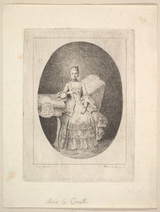 マルグリット・ル・コントの肖像、1764年。 作： Claude Henri Watelet