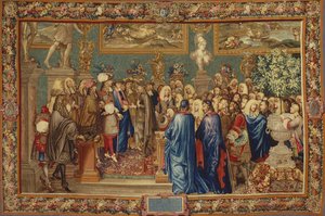 ルイ14世がフエンテス伯爵に与えた謁見...1662年3月24日、ルーヴル美術館にて、1730年頃。 作： Claude I, Ballin