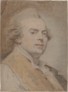 自画像、c.1780（紙に赤と黒のチョークとパステル）