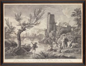 フランスのスチール彫刻 作： Claude Joseph (after) Vernet