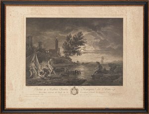 フランスの鋼の彫刻 作： Claude Joseph (after) Vernet