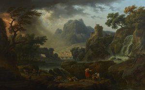 嵐が近づいている山の風景 作： Claude Joseph Vernet