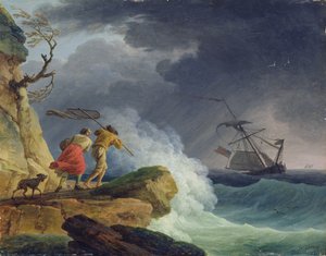 嵐の中の海岸の風景、1782