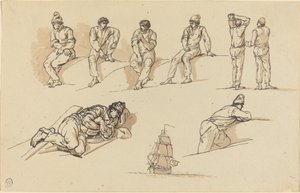 数字と海上の船の8つの習作 作： Claude Joseph Vernet