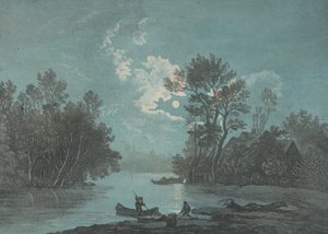 ムーンライトの漁師、カリフォルニア州。 1750～1800年。 作： Claude Joseph Vernet