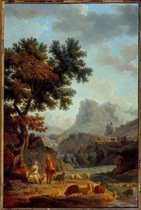 ジョセフ・ヴェルネによるアルプスの羊飼いの絵画 作： Claude Joseph Vernet