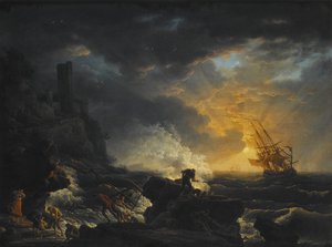 難破船、18世紀の後半。 作： Claude Joseph Vernet