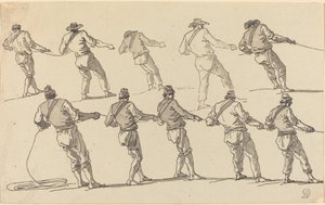 ロープを引っ張る 10 人の男性 作： Claude Joseph Vernet
