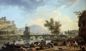 1774年のドリルの接近 ジョセフ・ヴェルネ（1714-1789）の絵画 1774年の薄さ。0.97x1.62 m モンペリエ、ファーブル美術館 作： Claude Joseph Vernet