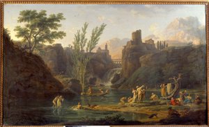 朝、水浴客の絵 ジョセフ・ヴェルネ（1714-1789） 1772年 日0.98×1.62m