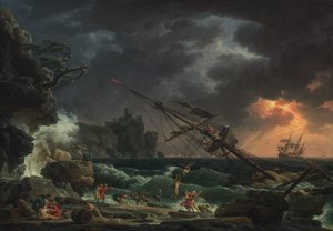 難破船、1772 年。 作： Claude Joseph Vernet
