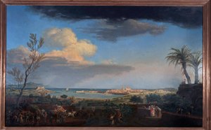 地球の海岸から見たプロヴァンスのアンティーブの港 作： Claude Joseph Vernet