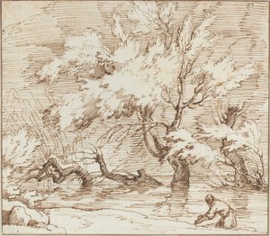 小川に映る木々 作： Claude Joseph Vernet