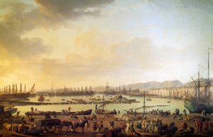 トゥーロン港の眺め ジョセフ・ヴェルネ（1714-1789）の絵画 18世紀 パリ、海洋博物館 作： Claude Joseph Vernet