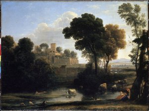 イタリアの風景（イタリアの風景）。 ClaudeGelléeDitClaude Le Lorrainによる絵画（1600-1682）