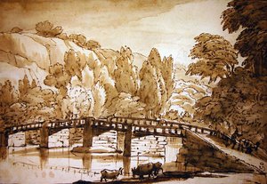 森の風景（紙にペン、インク、ウォッシュ） 作： Claude Lorrain