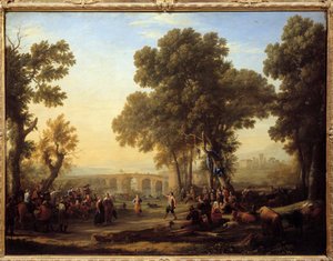 La feast villageoise 絵画：Claude Gellee dit Le Lorrain (1600-1682) Sun.1,03×1,35m。 作： Claude Lorrain