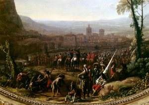 ルイ13世（1601-1643）は、1629年にサヴォイ公の軍勢によって守られたトリノ近郊のスーザ峠を強襲した。詳細クロード・ゲレ（ロラン）（1600-1682）の絵 パリ、ルーヴル美術館