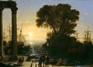 1655年、セントポールの乗船のある海岸の風景。 作： Claude Lorrain
