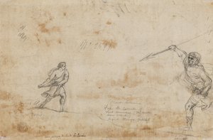 デビッドとゴリアテの対、c。 1645年。 作： Claude Lorrain